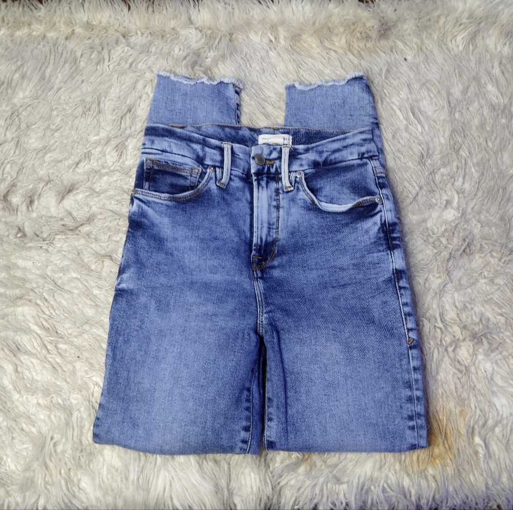 Good American Good Waist Crop Skinny Jeans Size 0 / 25 - Picture 5 of 11